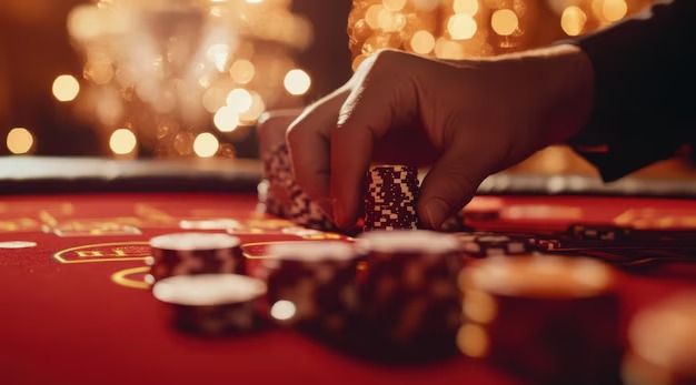Live dealer casino table with professional croupier and multi-camera view